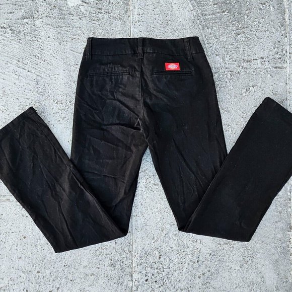 Dickies Girl Jeans Pant Black Boot Cut Mis Rise Stretch Pant Size 3 Junior 28X31 - Picture 2 of 9